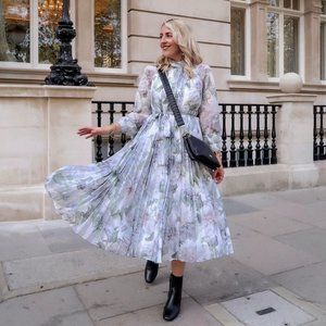 TED BAKER LUULUU Clove pleated midi dress